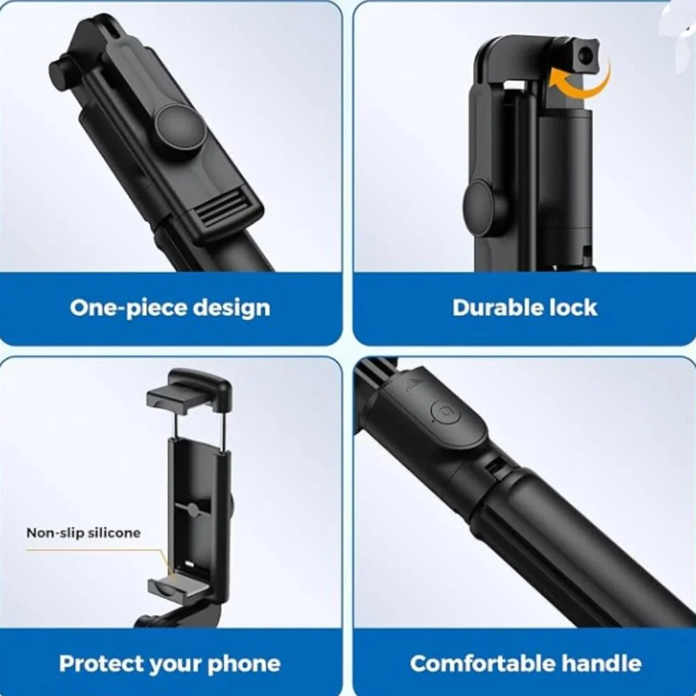 Selfie Stick Tripod, Retractable Selfie Stick Tripod w/ Wireless Remote Control